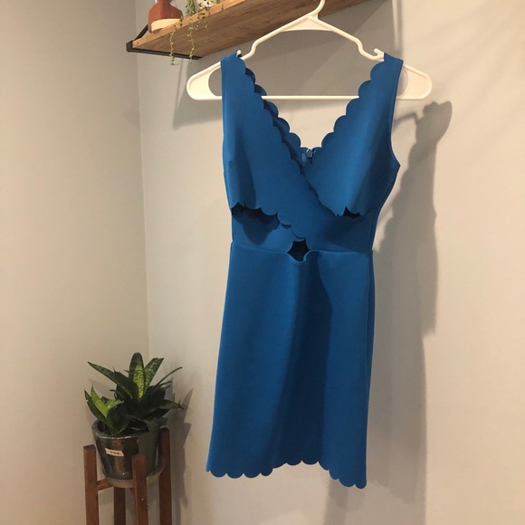Topshop blue scalloped dress - Picture 4 of 4
